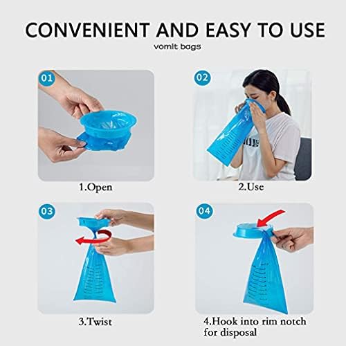 Vomit Bags Disposable Barf Bags 10Pack,1000ml Blue High Density Emesis Bags with Snap,Perfect for Morning Sickness,Kids,Pregnant Woman ,Car Motion SicknessAirsick.etc