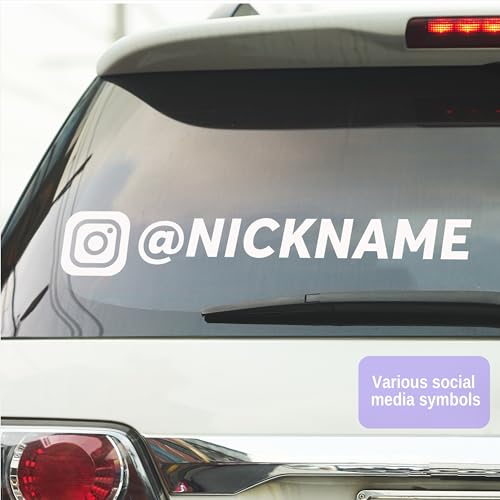Custom Social Media Username Sticker Personalized Vinyl Car Window Decal