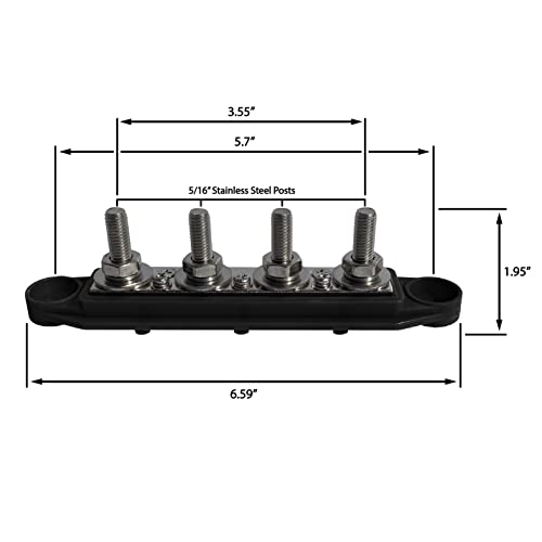 Bloc de distribution d'alimentation 4 poteaux M8 pour eviter les courts-circuits - 4