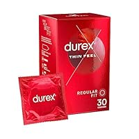 Durex Thin Feel Latex Condoms Regular Fit, Pack of 30