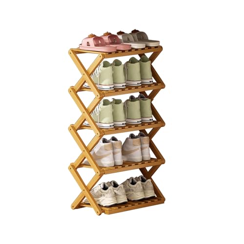 Étagère à chaussures pliable en bambou Nizer à 3 niveaux pour rangement de maison - 2