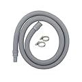 tecuro Prolunga tubo di scarico, 0,5 m, set completo con fascette stringitubo, adatto per lavatrice/lavastoviglie, colore grigio, tubo di scarico dell'acqua universale, utilizzabile indipendentemente