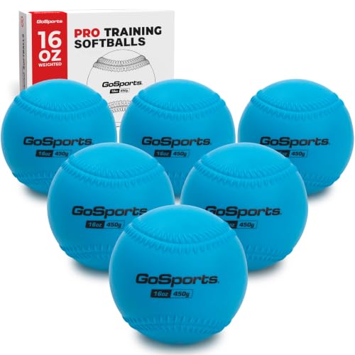 GoSports PRO 16 oz Weighted Training Softballs, 6 Pack
