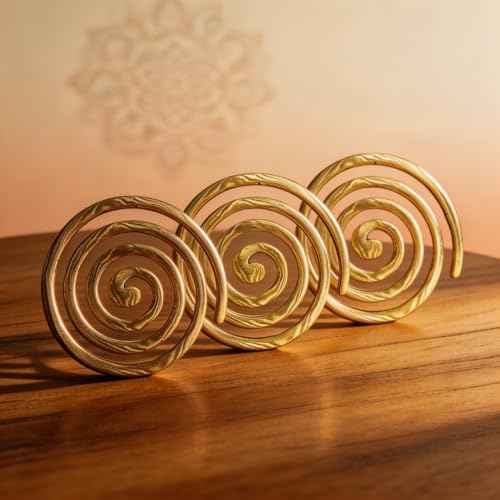 Image of Plus Value Brass Helix Vastu Remedies for North-West Missing Corner & Cuts, Kitchen, Main Door /Entrance, Toilet Vaastu Dosh /Defect Nivaran (3pcs)