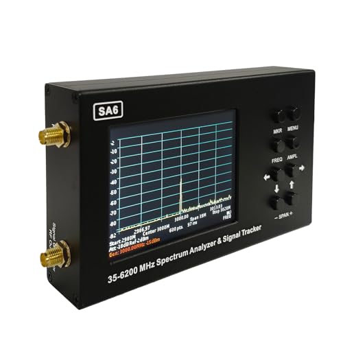 SA6 6GHz Portable Spectrum Analyzer Signal Generator 3.2 Touch Screen Handheld Frequency Analyzer 35Mhz–6200MHz Multifunction Signal Tester for WiFi 2G 3G 4G LTE GSM CDMA GNSS Radio