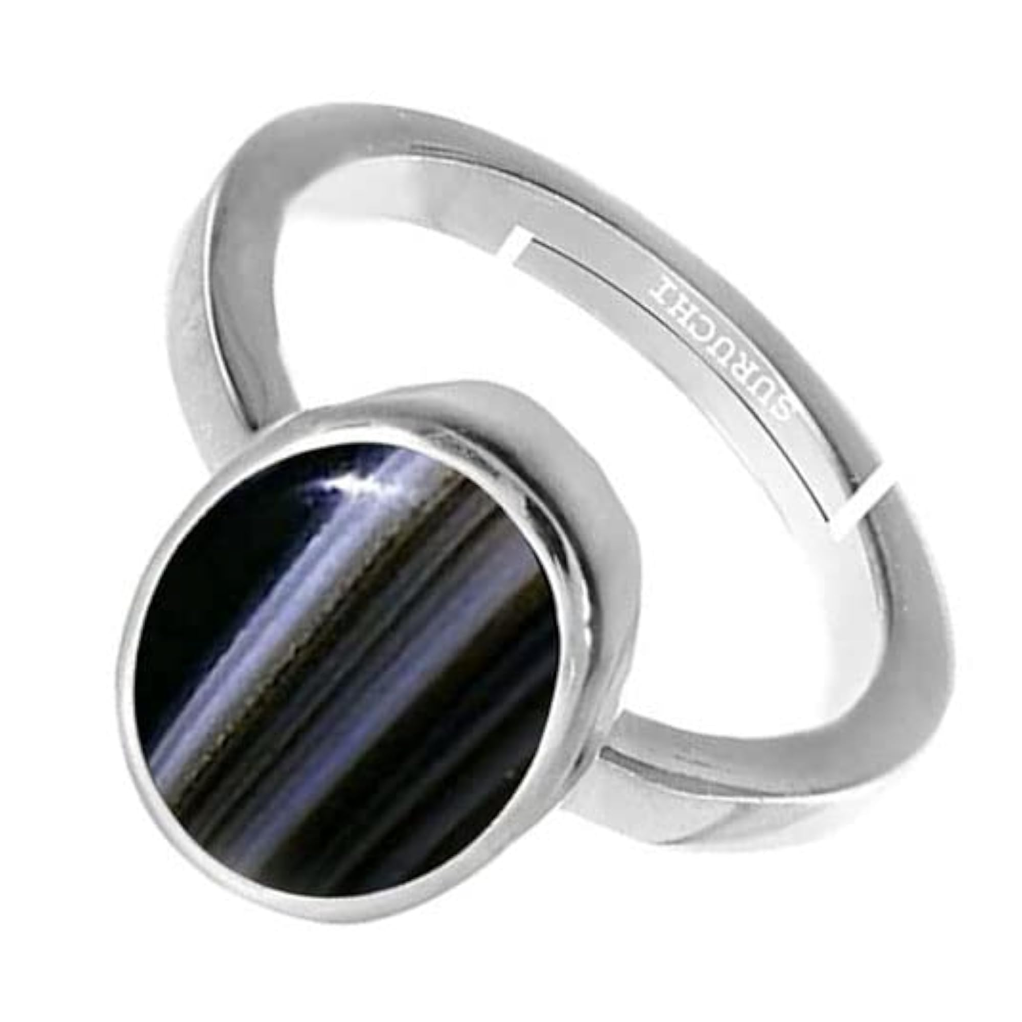 Sulemani Hakik Adjustable Sterling Silver Ring, Natural Gemstone