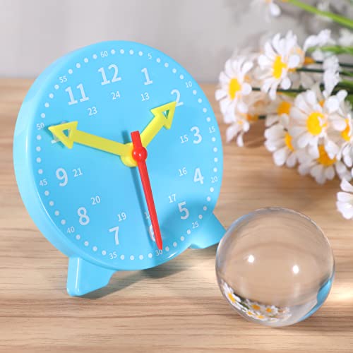 camelize Uhr Lernen,Kinder Lernspiel Uhr,Zeitunterrichts- und Demonstrationsuhrmodell, Lernressourcen für Kinder in der frühen Bildung, 4 Zoll 12/24 Stunden ab 4 Jahren(Lt Blau)
