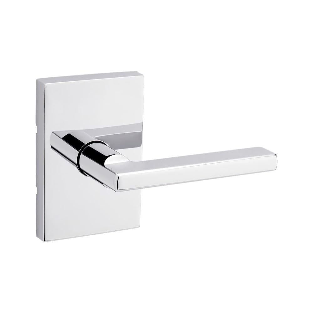 Kwikset Halifax 720HFLRCT-26 - Leva rettangolare con rosetta per porta con serratura 6AL e finitura cromata lucida RCS Strike