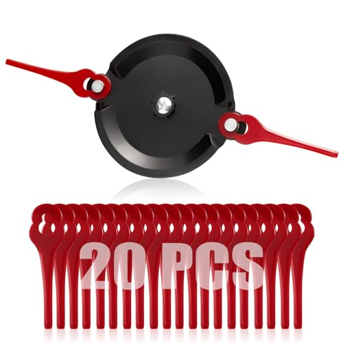 FourShow Strimmer Blade Holder + 20Pcs Replacement Blades Compatible for Terratek Cordless Grass Trimmer GGCGT18, TTCGT18-3