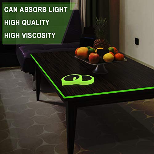 Image of 2PCS Luminous Tape, 10m x 10mm Glow in Dark Waterproof Fluorescent Adhesive Warning Tape for Stairs Stage Supplies Decoration (Green Light)