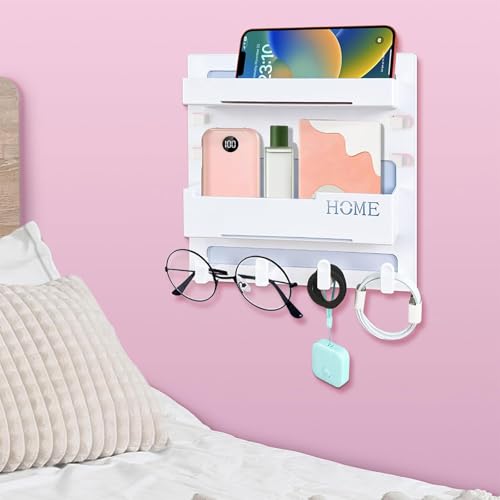 Muorruo estantes flotantes para Accesorios de mesita de Noche, Organizador Autoadhesivo de Pared, decoración de habitación, Cosas para Almacenamiento y organización en Dormitorio, Organizador de
