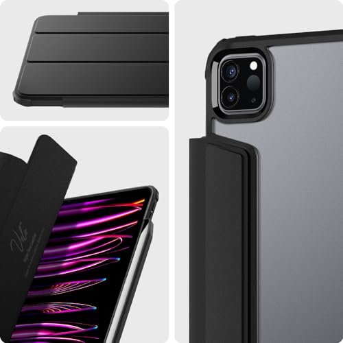 Image of Spigen for iPad Pro 11 inch Case M2 4th Generation (2022) / 3rd Generation (2021) / 2nd Generation (2020) / 1st Generation (2018), Ultra Hybrid Pro Transparent Back and Pencil Holder, Black