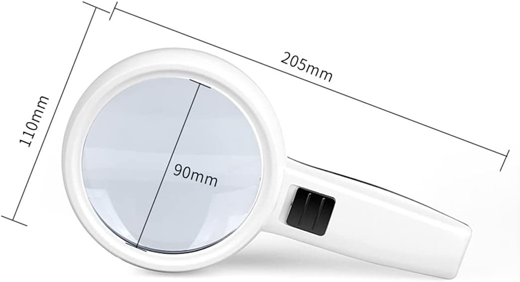 Ręczna lupa powiększająca 30X z 3 diodami LED, podświetlana lupa z podświetleniem, lupa do czytania w leczeniu zwyrodnienia plamki żółtej, czytanie dla seniorów, lutowanie, inspekcja, białe okulary