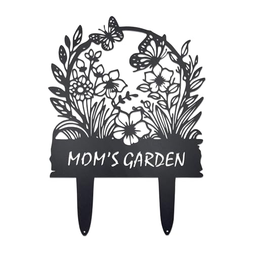 Moms Garden Stakes Outdoor Yard Lawn Decor Gift for Gardening Mom