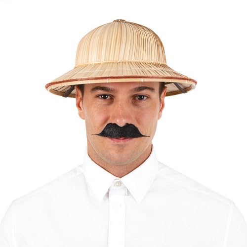 P'TIT CLOWN - 58131 - Chapeau de Paille style Colonial - Accessoire de Déguisement - Pour Carnaval, Fêtes à Thèmes, Soirées Costumées, Nouvel An,...