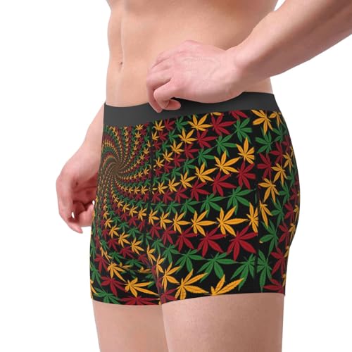 Cannabis Leaf Boxer Briefs Men Underpants Elastic Belt Boxers Breathable Ball Pouch Sports Boxer Brief2