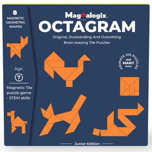 Image of Pelikas Toyz Puzzle Mind Game Kids 7 to 10 Years, Brain Teaser Puzzles, Gift for Boys Girls 8-12 Years, Magnetic Puzzles, Octagram