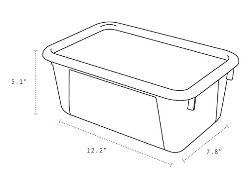 Image of Storex Small Cubby Bins - Plastic Storage Containers for Classroom with Non-Snap Lid, 12.2 x 7.8 x 5.1 inches, Purple, (62411U05C) (Pack of 5)