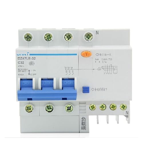Disjoncteur de fuite pour maison connectée DZ47LE-63 32A triphasé