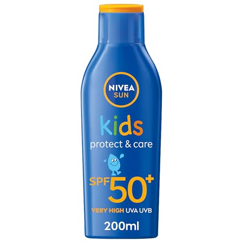 NIVEA SUN Kids Sunscreen Lotion Protect & Care SPF 50+ 5in1 Skin Protection Very High and Immediate UVA & UVB Protection Extra Water Resistant 200ml