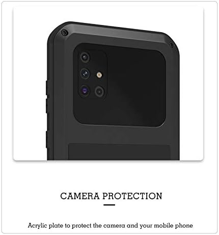 Miniatura 6 de LOVE MEI Funda para Samsung Galaxy A71 4G, resistente al agua, militar, resistente, a prueba de golpes, polvo y suciedad, aluminio híbrido, metal,