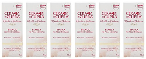 Crème Cera di Cupra Bianca peaux normales soin anti-âge visage en tube 75 ml lot de 6