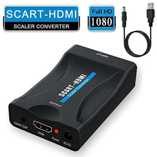 Scart a HDMI Convertidor,ABLEWE Euroconector a HDMI Adaptador 720/1080P para HDTV STB Xbox PS3 SKY Blu-ray DVD