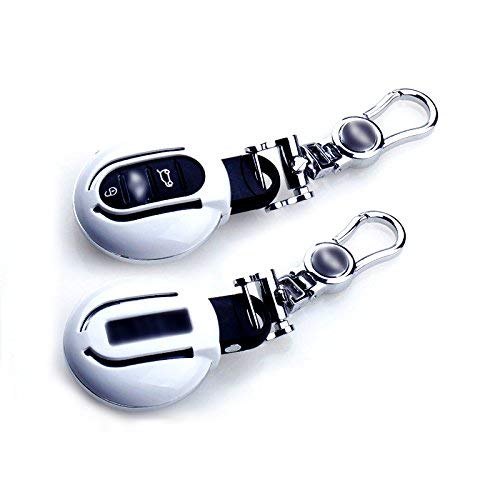【Biue sky】ミニに対応 第3世代 F54/F55/F56/F57/F60 2013年~ For MINI スマート キーケース キーカバー キーホルダー キーバック キーケース (White)