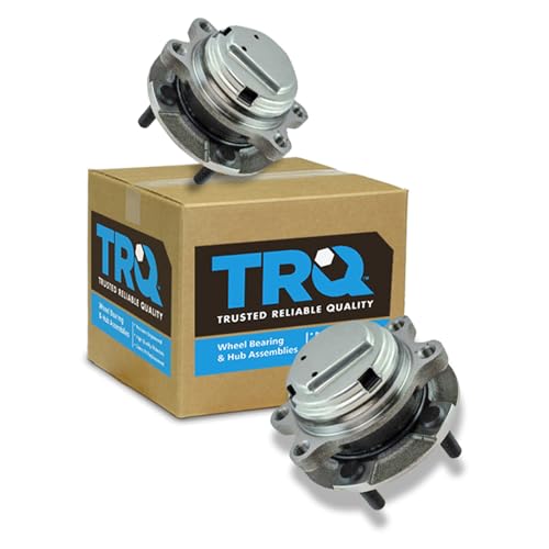 Image of TRQ Front Left and Right Wheel Bearing and Hub Assembly Set 2 Piece Compatible with 2014-2023 Infiniti Q50 RWD 2017-2022 Q60 RWD 2009-2020 Nissan 370Z