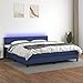 INLIFE Boxspringbett mit Matratze & LED Blau 200x200 cm Stoff,Blau,80.38KG,3133027 30 kg günstig Kaufen-INLIFE Boxspringbett mit Matratze & LED Blau 200x200 cm Stoff,Blau,80.38KG,3133027