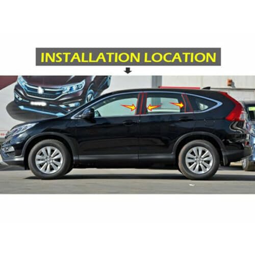 Postes de pilar negro brillante con efecto espejo para ventanas de Honda CRV 2012-2016 5