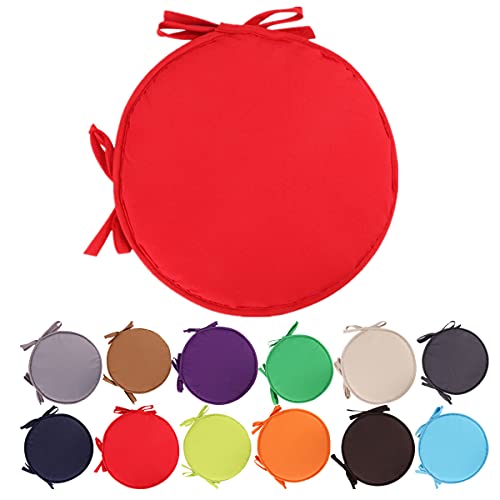 Cmeilau Colorful IndoorOutdoor Chair Pads Round Seat Cushions Garden Patio Home Cushions - Diameter 30cm38cm,Patio Furniture Cushion Cover,Round Seat Garden Pads, Red