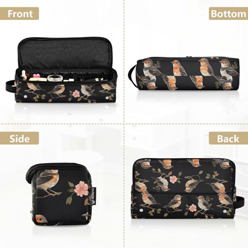 Cute Birds Black 2 in 1 Hair Tools Organizer with Removable Heat Resistant Mat Portable Travel Carrying Case for Curling Iron Straightener Flat Hair Dryer Hair Accessories Organizer miniatura 5