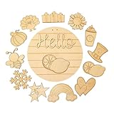 Home Decor Interchangeable Seasonal Welcome Sign DIY Unfinished Wood Front Door Sign Farmhouse Wall Hanger Plaque Board For Festival Decoration Decoraciones Para Salas De Casa