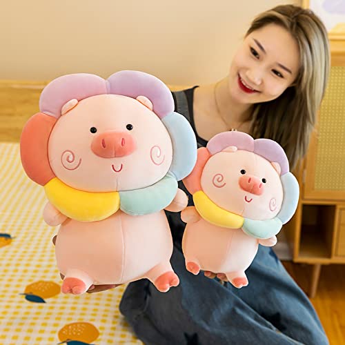 Kawaii Rainbow Pig Peluche Juguete Girasol Muñeca Cerdita Almohada Muñeca de Peluche para niños Parejas Cerdo 55cm