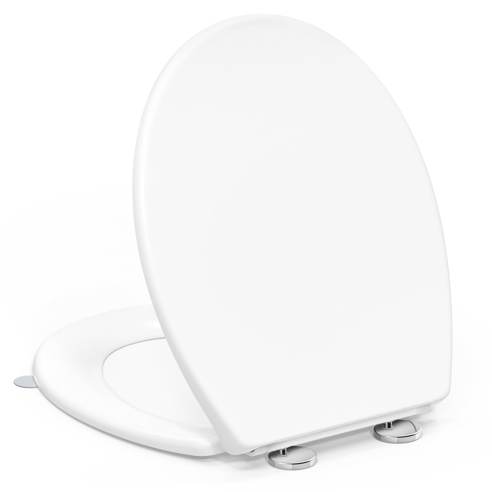 YEAUPE PRO Tavoletta wc Universali O Forma,Sedile WC Urea-Formaldeide Chiusura Ammortizzata tavoletta wc con Sgancio Rapido a un Pulsante, Bianco 44,6 * 37,5 * 5,2CM
