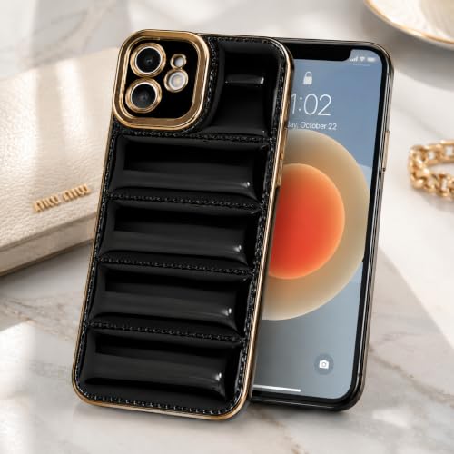 Image of TELETEL for Apple iPhone 12 Premium Shiny Soft Silicon Designer Back Cover Case for for Apple iPhone 12 (Black)