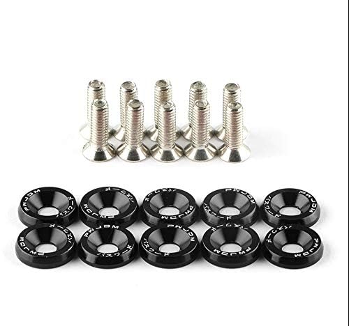 TA Fender Washers: Universal Black M6 Bolt Screw & Bumper Washers (10 Pcs) - Stainless Steel & Aluminum, Engine Bay Dress Up, Car & Motor Refitting-image-28
