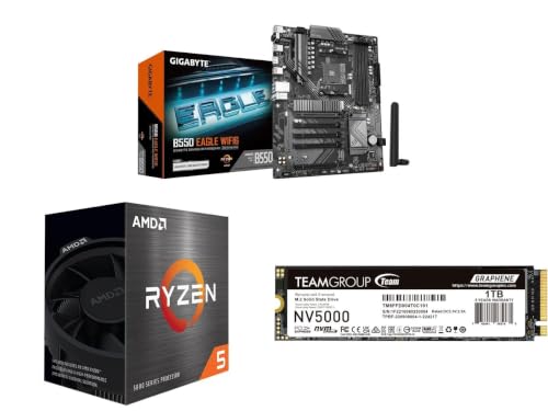 Image of NEWEGG Motherboard CPU SSD Combo - B550 ATX Motherboard Bundle with Ryzen 5 5500 6-Core 3.6 GHz CPU and NV5000 M.2 2280 1TB SSD TM8FGM001T0C101
