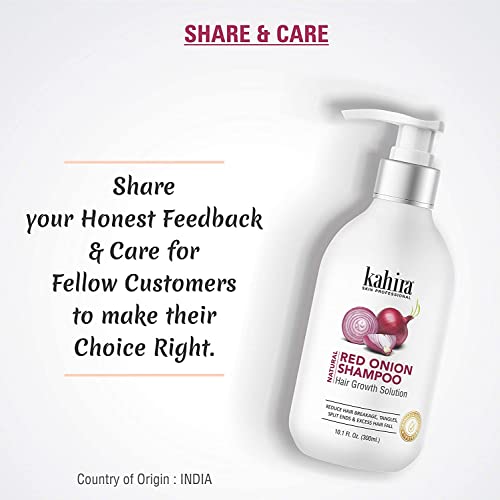 Image of Natural Red Onion Shampoo - Hair Growth Solution & Anti-Hair Fall | Reduces Breakage, Split Ends & Tangles | Dermatologically Tested | 300ml