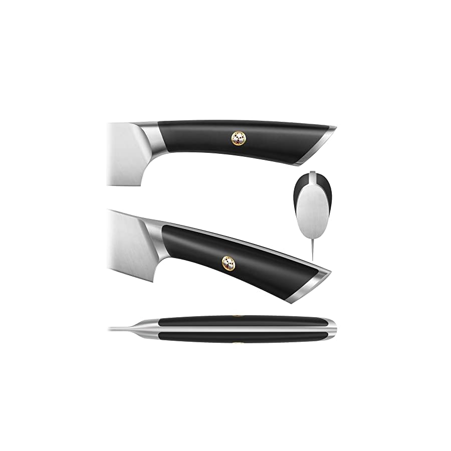 Cangshan ELBERT Series German Steel Forged 4-Piece HUA Knife Block Set, Acacia (Black)
