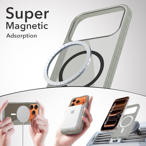 Image of Jkobi Lifetime Anti-Yellow MagSafe Compatible Clear Back Cover Case for Apple iPhone 17 Pro Max (Sleek Hard Crystal | Shockproof and Camera Protection)