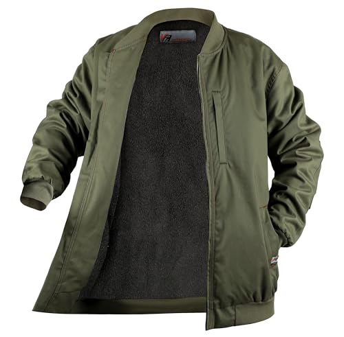 VATRENUS FR Jacket for Men Fleece Lined Flame Retardant Winter Coat Light but Warm Oil Resistant Water Repellent Workwear