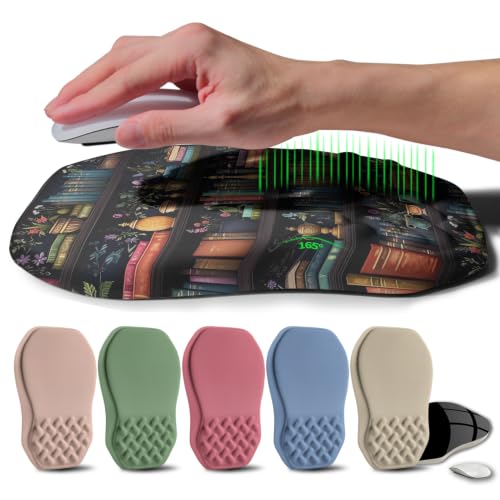 Gleamtide Ergonomic Raised Mouse Pad Wrist Support with Bilateral Slope Memory Foam Mousepad for Wrist Rest and Carpal Tunnel Pain Relief 11.8x7.9〃Bookshelf