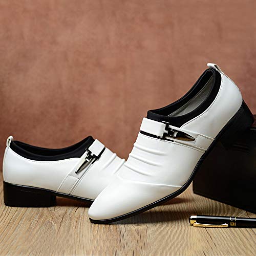 Men's Strap Buckle Slip-on Dress Loafers Business Work Women Walking Shoes Formal Tuxedo Leather Shoes for Male4