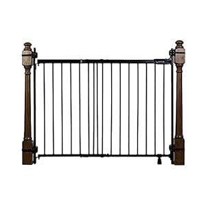 Summer Metal Banister & Stair Safety Baby Gate, Fits Openings 31-46″ Wide, Metal, for Doorways & Stairways, 32.5″ Tall Walk-Through Baby & Pet Gate, Black, One Size