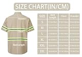 Ousafeve Class 3 Khaki Hi Vis Button Up Safety Work Shirts for Men Reflective (X-Large, Khaki_Short)