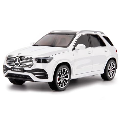 Image of 1:24 Scale Alloy Die-cast Benz GLE 350 Toy Car with Sound and Light, Pull Back Action, Openable Doors, Collectible Model Car for Kids and Gift (White)