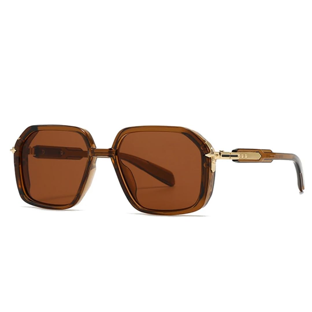 Occhiali da sole retrò da uomo, UV400, moda, donna, rivetti sfumati