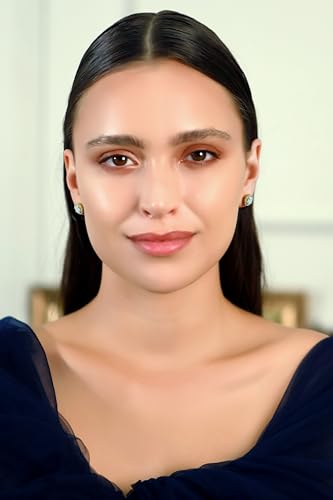 ICE GEMS Birthstone Earrings for Women, 925 Sterling Silver Yellow Gold Flashed Genuine, Created or Simulated Gemstone & CZ Accents 11mmx9mm Oval Halo Stud Earrings4